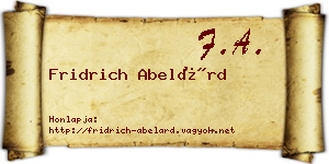Fridrich Abelárd névjegykártya